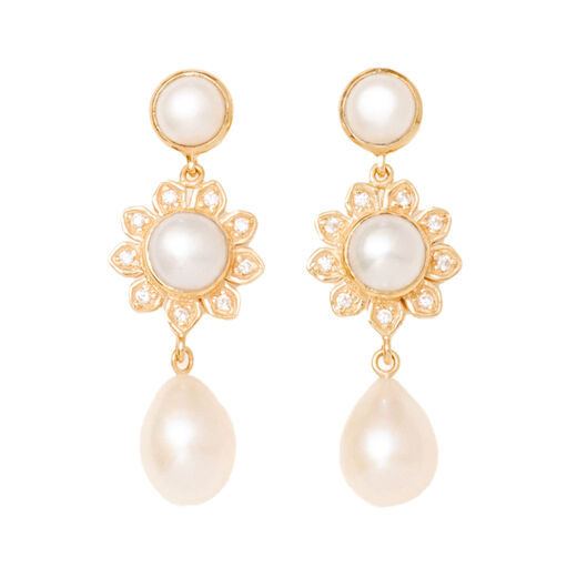 Pearl flower earrings by Carousel Jewels